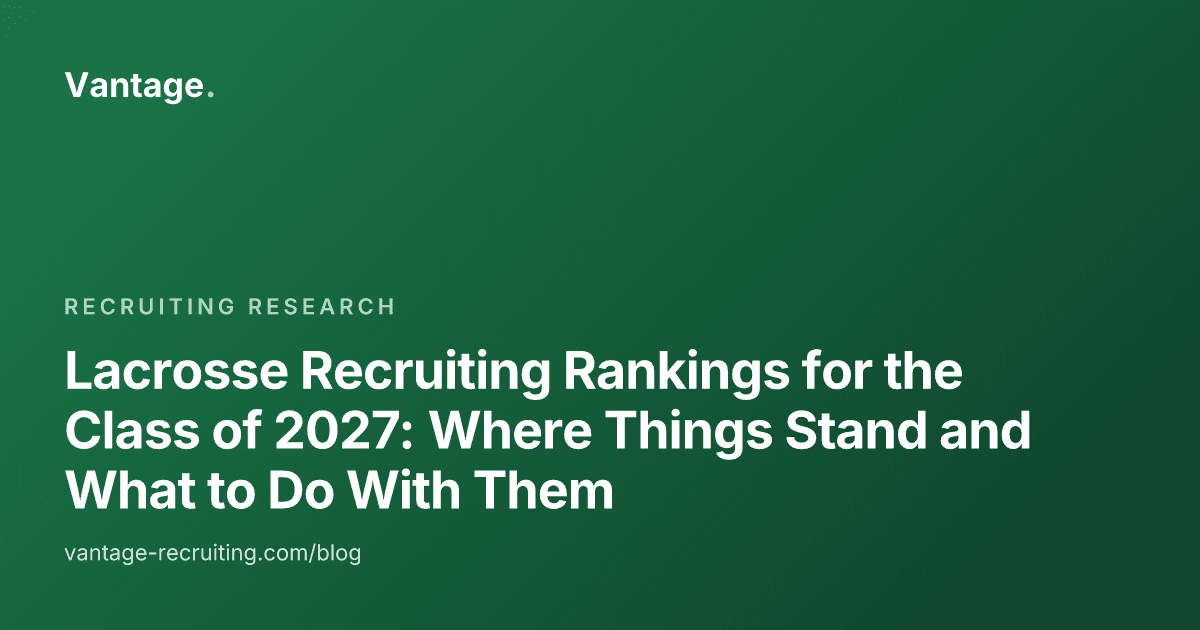 Lacrosse Recruiting Rankings for the Class of 2027: Where Things Stand and What to Do With Them