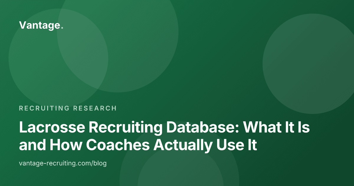 Lacrosse Recruiting Database: What It Is and How Coaches Actually Use It