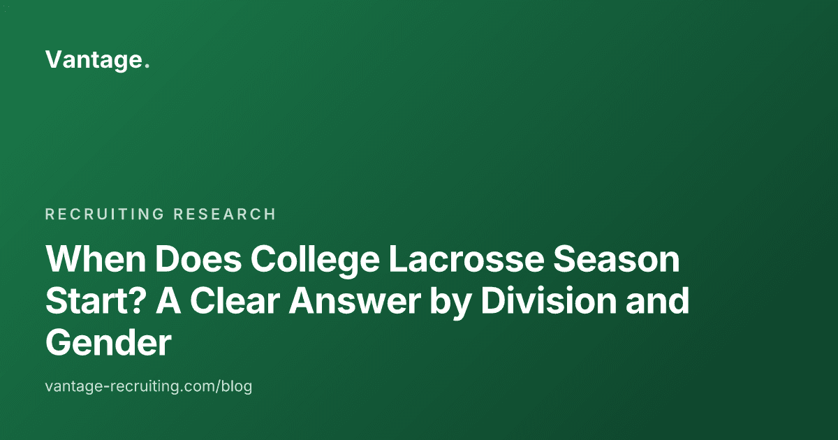 When Does College Lacrosse Season Start? A Clear Answer by Division and Gender