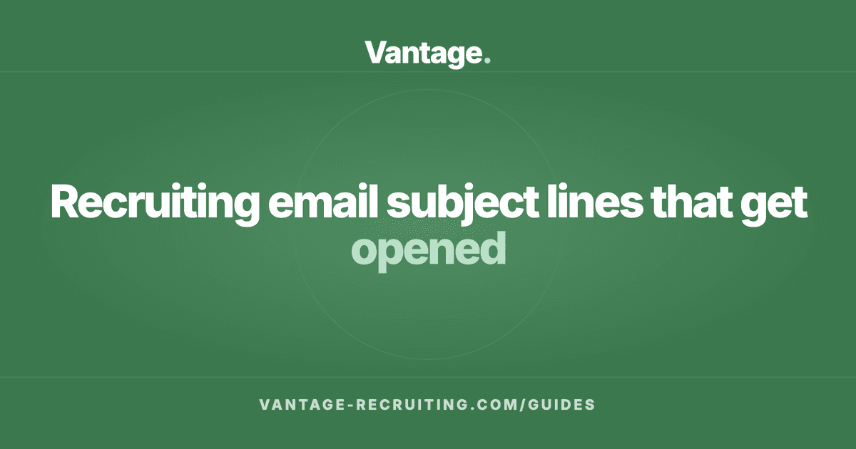 Recruiting email subject lines that get opened