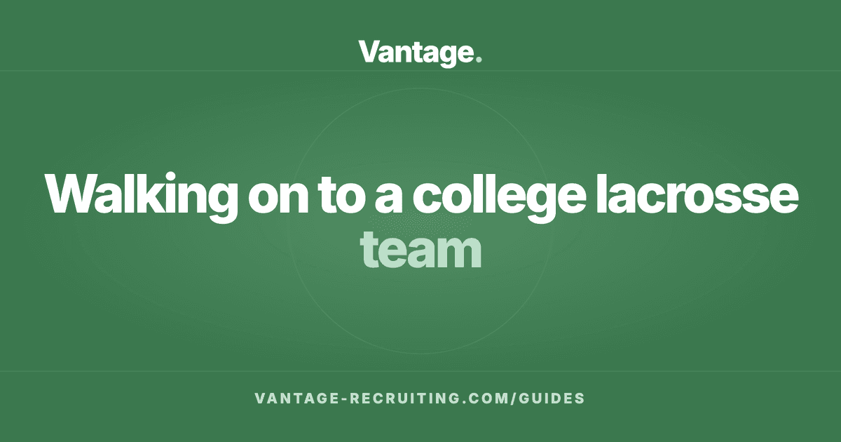 Walking on to a college lacrosse team
